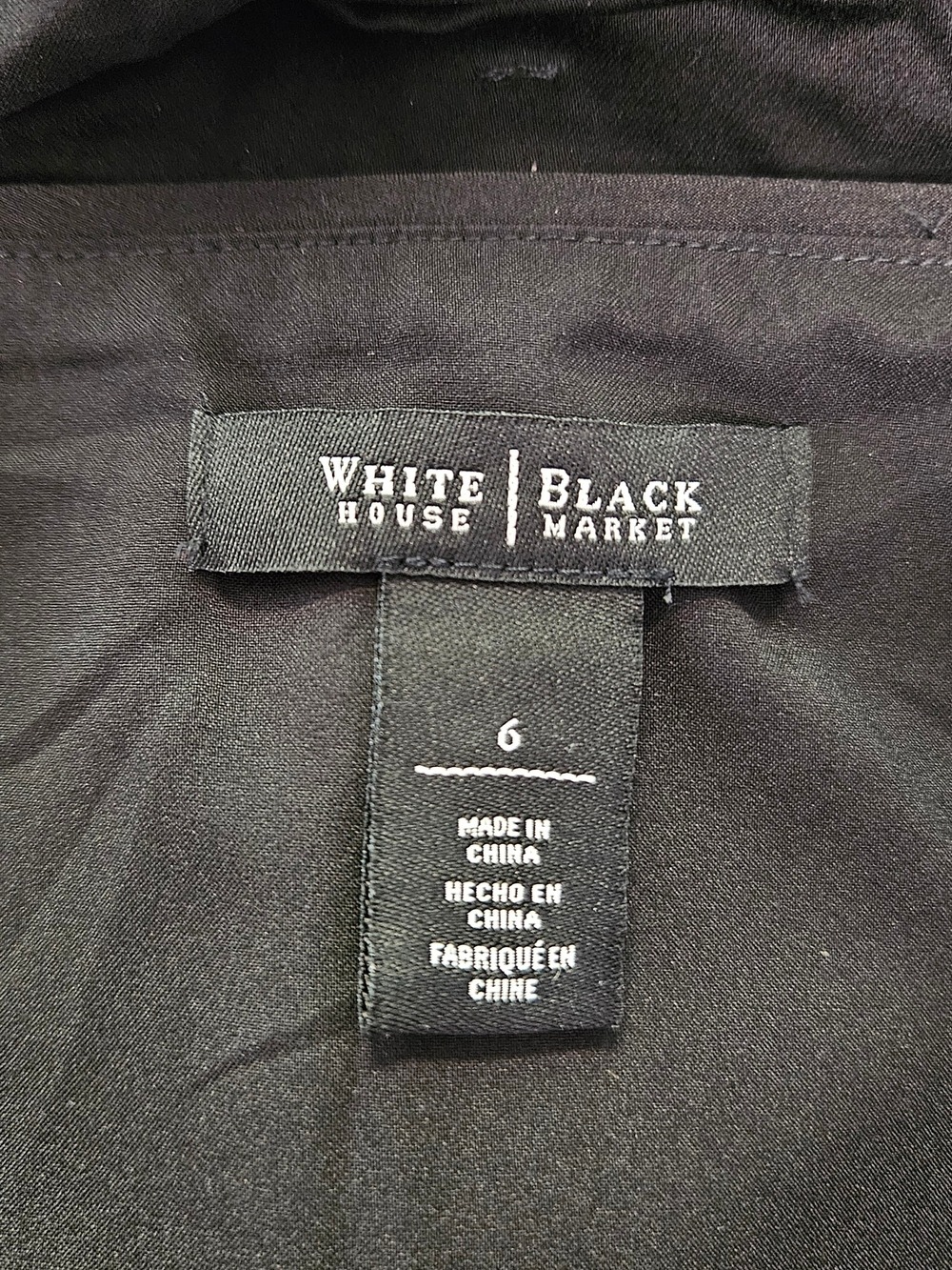 White House Black Market Black Pencil Skirt with White Embroidery - Picture 2 of 8
